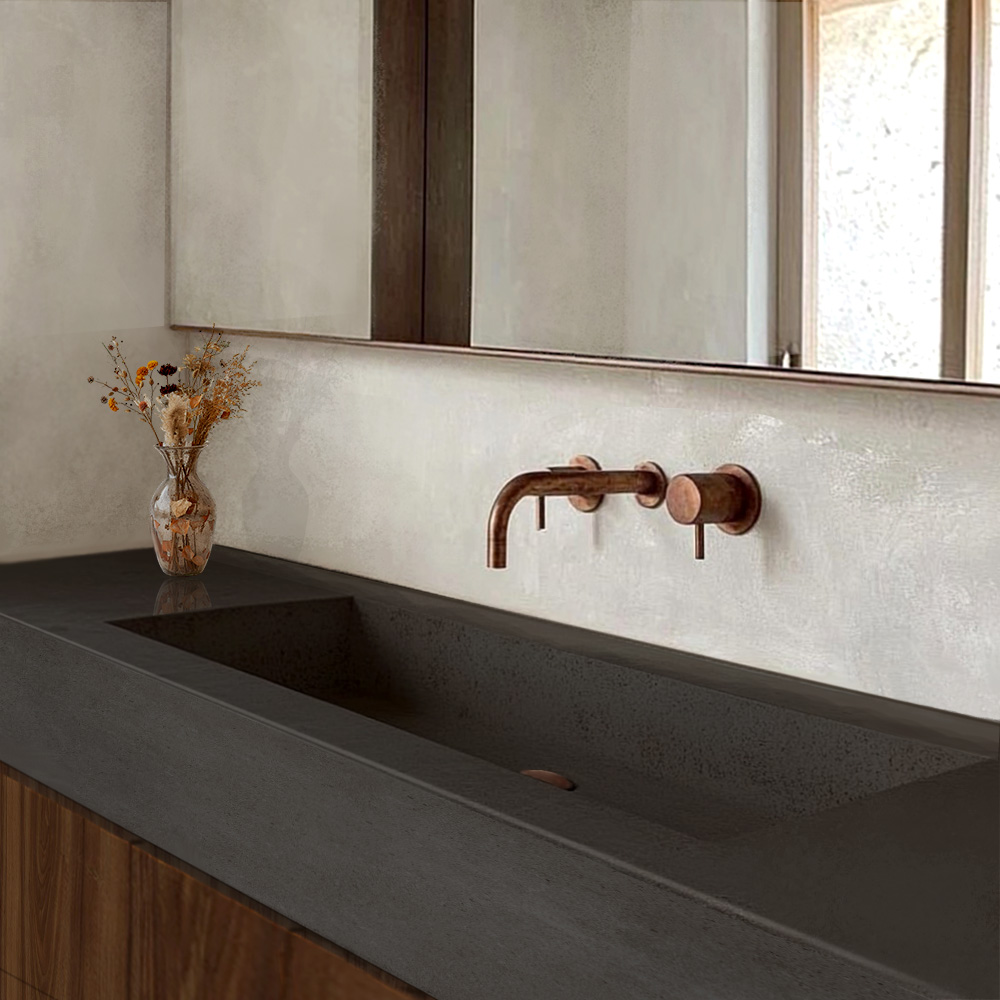 Прямоугольная раковина из бетона